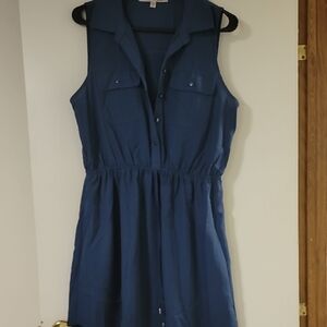 Gypsies & Moondust Sleeveless Navy Shirt Dress